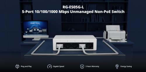 RUIJIE REYEE RG-ES05G-L 5 PORT 10/100/1000 SWITCH 